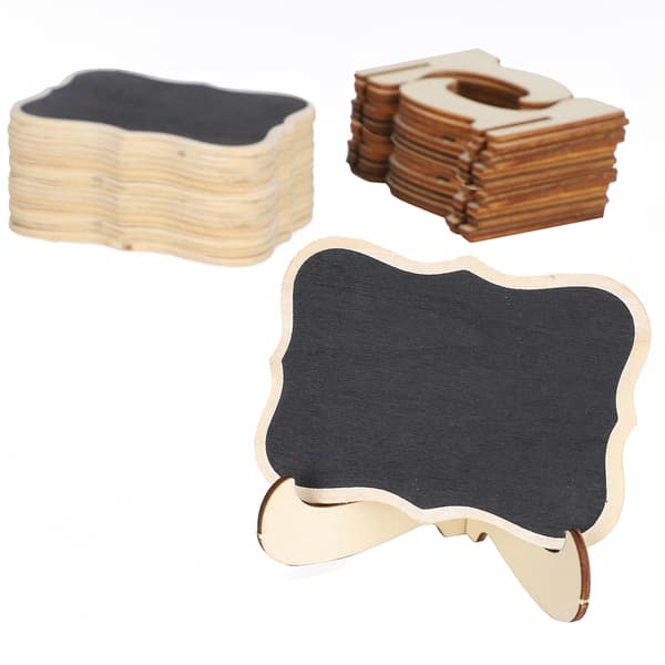 2 Set Trä Mini Krita Tavlor Plats Kort Bröllop Dekoration Hantverk Display Liten Griffeltavla