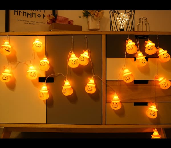 Halloween LED-pumpa ljusslinga för inomhus/utomhusbruk