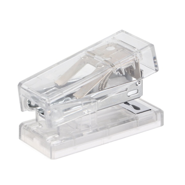 Transparent skrivbordsstapler, ansträngningsbesparande, transparent kontorsstapler med 1000 st häftklamrar för kontor, skola och hem