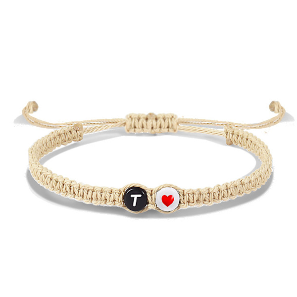 Wekity Initial Armband Dam Tjejer Tonåringar Flätad Rep Fläta