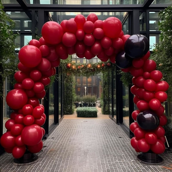 130 stk. rubinrøde balloner i forskellige størrelser 18\" 12\" 10\" 5\" ballonbue guirlande sæt perfekt til fødselsdagsfest, dimission, babyshower, bryllup, ferie Ruby Red