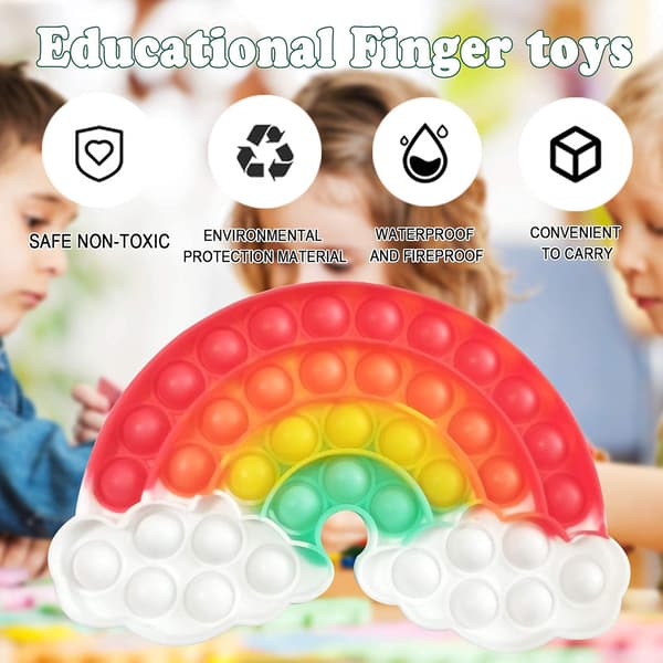 4 stk. Push Bubble Fidget Legetøj til Børn - Regnbue Sensorisk Klemmelegetøj, Stressaflastende Gadget til ADHD Autisme, Is & Ananas D 4PCS