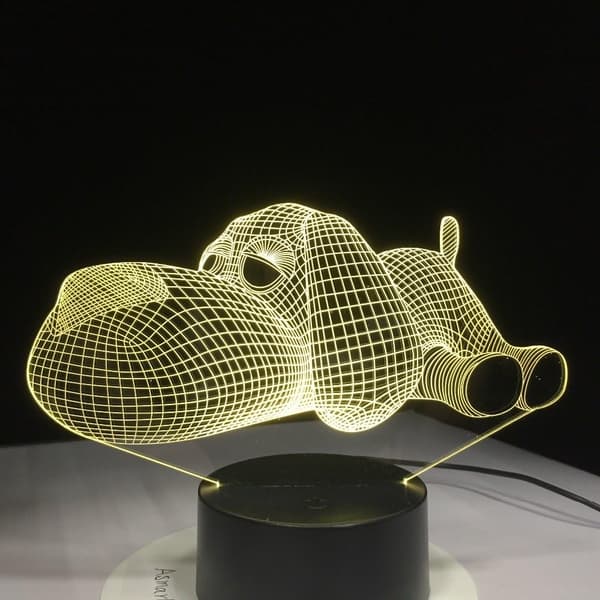 2018 Hundelampe 3D Natlampe Børnelegetøj LED 3D Touch Bordlampe
