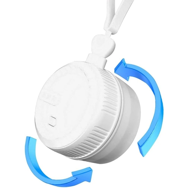 Bærbar Halsventilator Bladløs Halsventilator 3 Hastigheder USB-opladning Bærbar Ventilator Justerbar 360 Graders Roterende til Hjemmekontor Rejse (Hvid