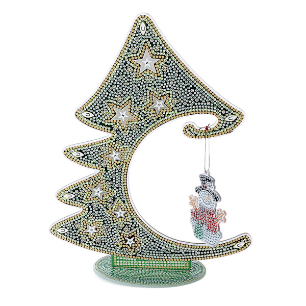 Rhinestone-målning prydnad färg julgran form dekoration DIY-tillbehör konstset