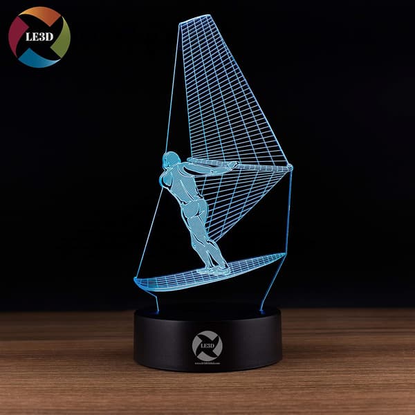 3D Optisk Illusions Natlampe - 7 LED Farveskiftende Lampe