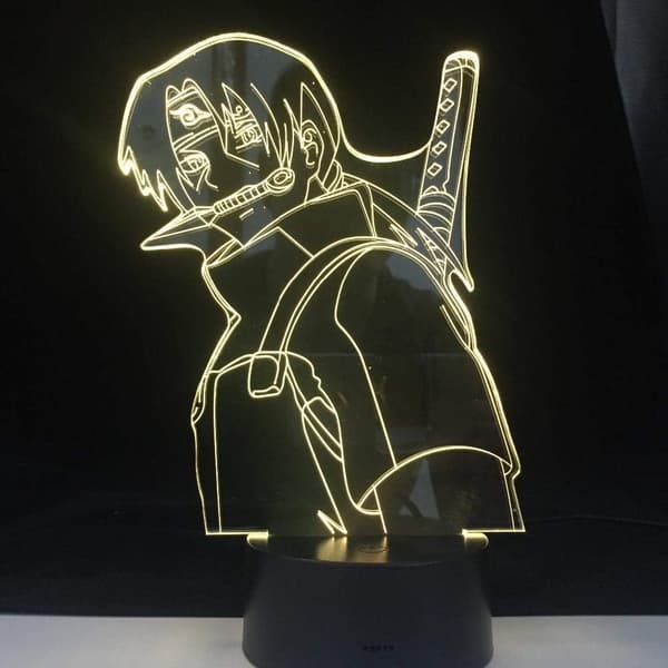 Naruto Kakashi Uchiha Sasuke 3D Illusjon Nattlys Lampe Sm