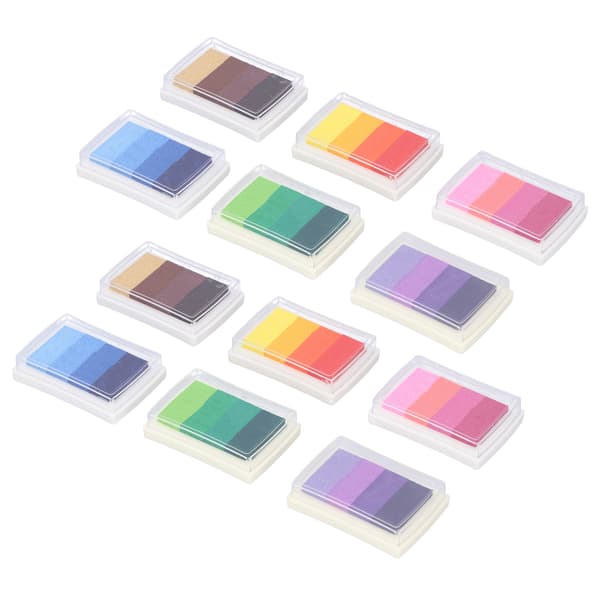12 stk. 4 farver gradient blækpude sæt farverig DIY håndværk kort gavefremstilling stempel puder