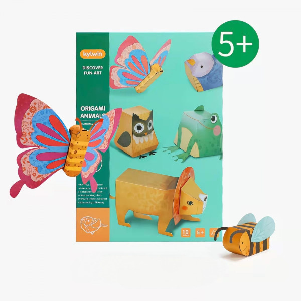 Origami Paper Kit Dobbeltsidet & Origami Book, DIY Cute 3D