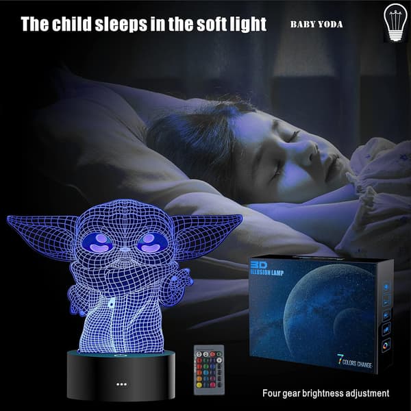 3D Illusjon Star Wars Nattlys, 4 Mønstre med Tidsfunksjon