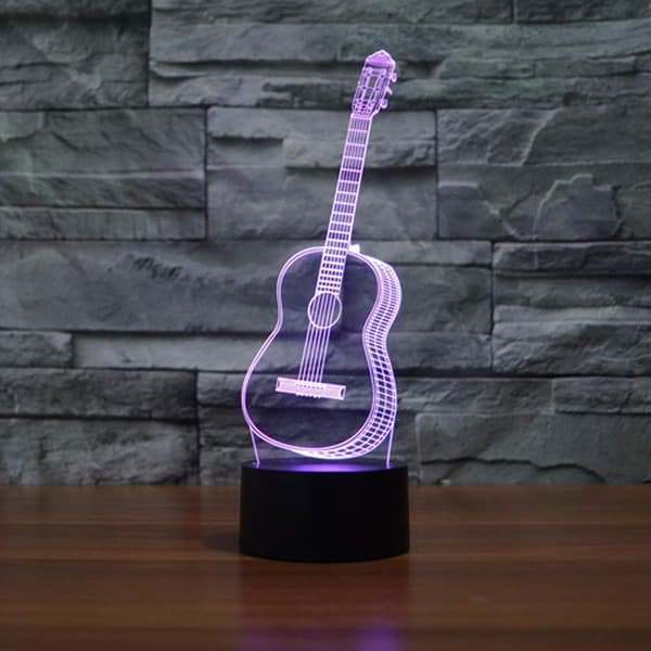Gitar 3D Modell Visuell Optisk Illusjon 7 Fargeendring Berøring