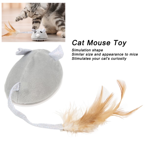 Cat Mouse Toy USB Lading Naturtro Trygg Interaktiv Kattunge Automatisk Moving Mus Leke for innendørs