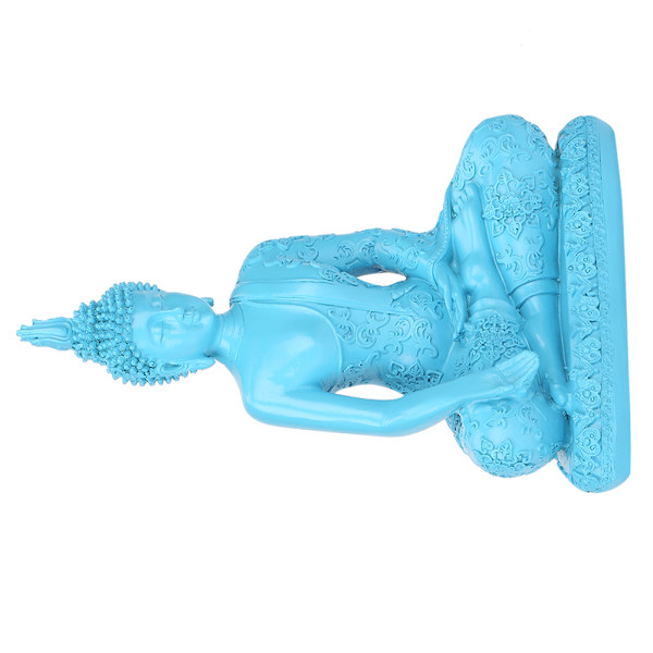 Resin Blå Buddhistisk Buddha Figur Statue Religiøs Skulptur Håndlavet Håndværk Dekoration