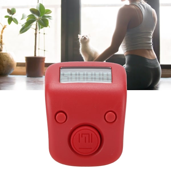 Digital Perleteller Manuell Ringform Mini Chanting Counting Tool for Buddhist MeditationAuspicious Red