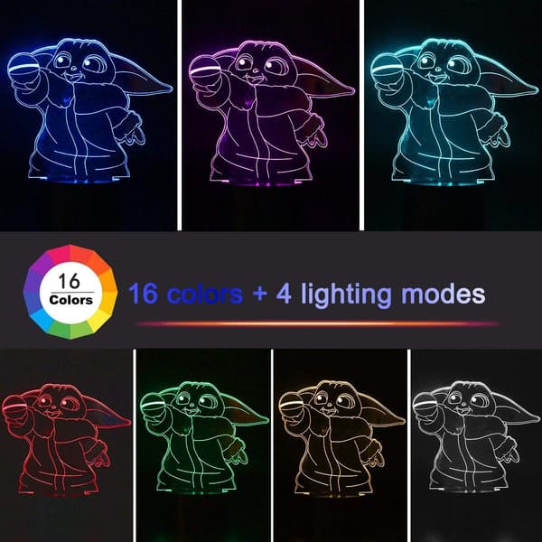 3D Nattlys, Hologram Effekt Led Illusjon Bordlampe, 16