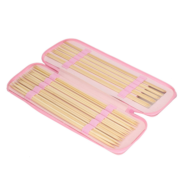 40 st bambu stickor dubbla spetsiga långa virknålar för tröjor handskar 2,5 till 6,0 mm
