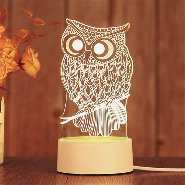 3D Lite Nattlampe, Plug-in LED-belysning for Barnerom