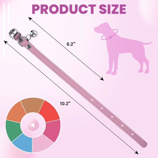 XXS Hundehalsbånd til Tekop Justerbart Tekop Hundehalsbånd til Små Mellemstore Store Hunde 3/8 Tommer Bredde (Pink, XXS) Pink XS