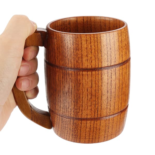 Klassisk naturlig massiv träkopp Vatten Tekopp Presentkollektion Ölmugg