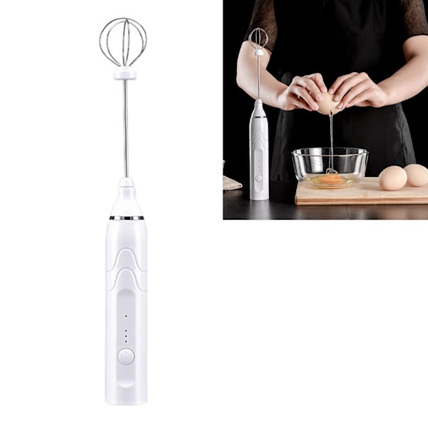 Elektrisk handmixer USB uppladdningsbar automatisk äggvisp mjölkskummare stor kapacitet batteridriven mjölkblandare