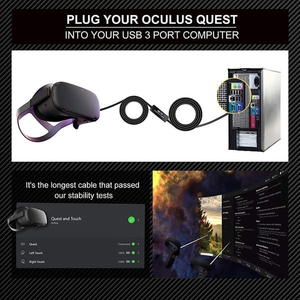 Quest Link -kaapeli 10 jalkaa, Oculus Quest Link -kaapeli, suuri nopeus D