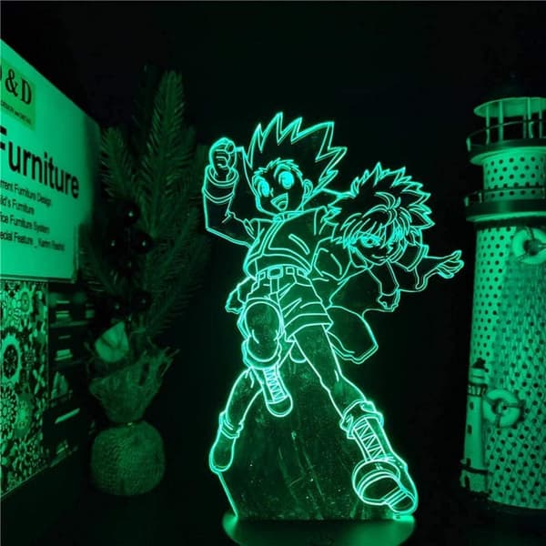 3D Illusjonslampe Anime Hunter X Hunter Gon og Killua 3D Led