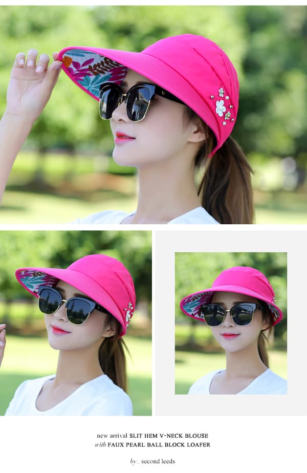 Dam Solhatt Strandhatt UV-skydd Anti-uv Casual Vis Red