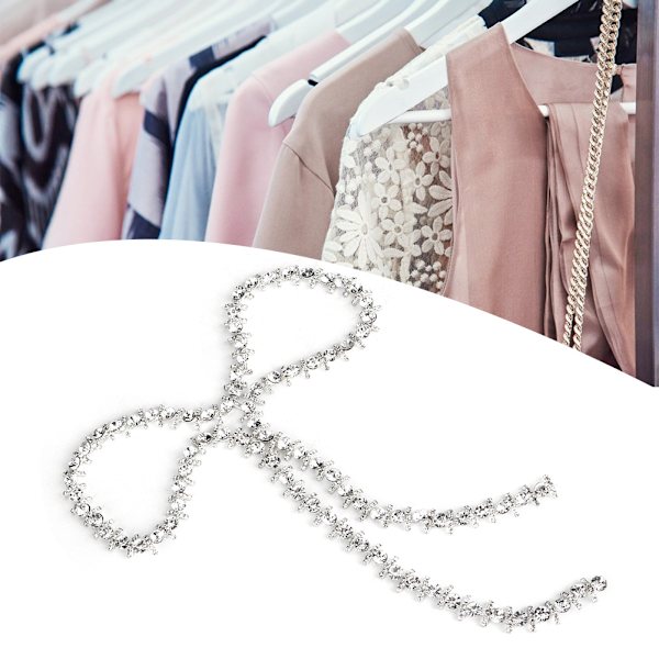 1 Yard Krystal Glas Rhinestone Pynt Kæde DIY Tøj Smykker Kostume Applikation Hvid