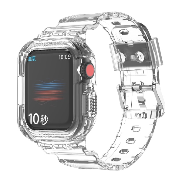 Gennemsigtige urremme til Apple Watch Band 41mm med beskyttende kofangeretui til iWatch Series 8/7 Crystal Transparent Cute Jelly