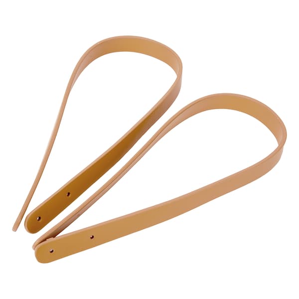 2 st handväskor handrem i splitläder DIY handgjorda handväskor delar med 8 set bronsnitar (beige)