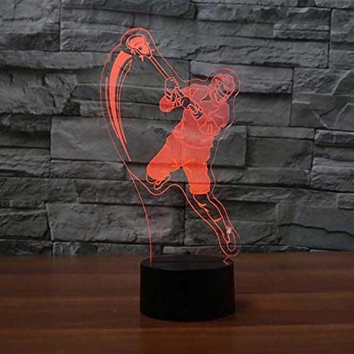 3D Lacrosse Spiller Natlampe Touch Switch 7 Farveskift L