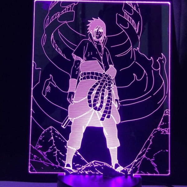 Naruto Stuff Natlys til Drenges Soveværelse, 3D Illusion Lampe, 7 Farver Berøringsstyring, 16 Farver Fjernbetjening