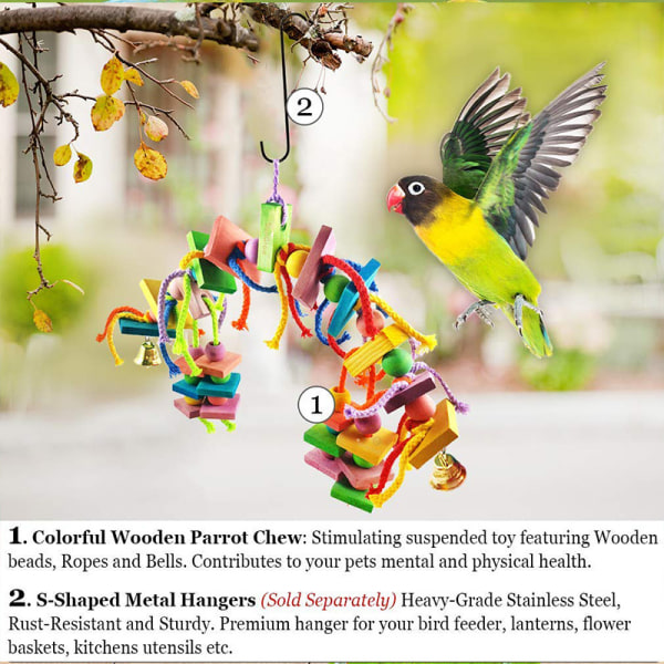 Träblock fågel papegoja leksak liten och medelstor papegoja fågel pe