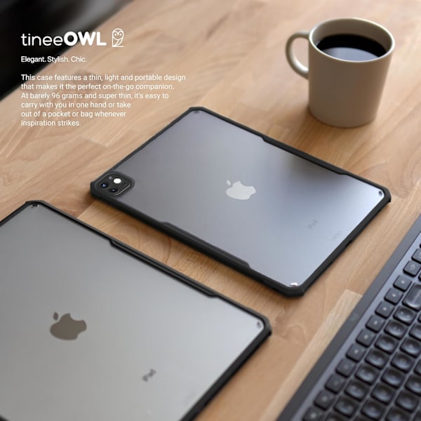 TineeOwl iPad Pro 13 Skal (2024) M4, Ultratunt Matt Klart Skal, Stöder Apple Pencil Laddning, TPU Stötfångare (Matt Baksida/Svart, Pro Matte Back ipad pro13（2024）