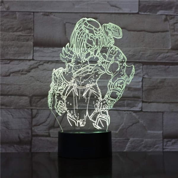 3D Illusion Natlampe Skrivebordslampe Predator 3D Lampe LED Nat