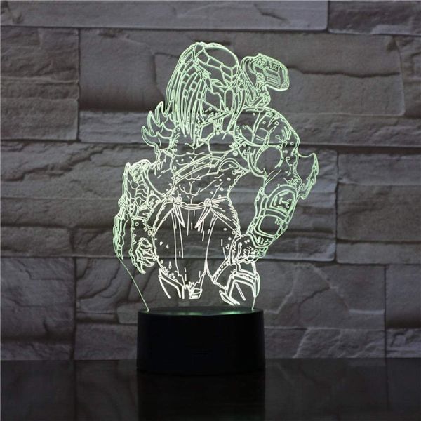 3D Illusjon Nattlys Bordlampe Predator 3D Lampe LED Natt