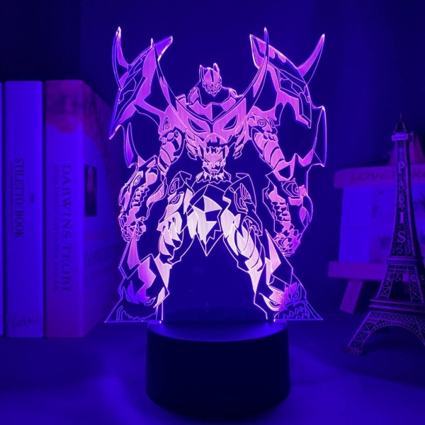 Gurren Lagann Robot Lampe 3D Illusions nattlys, Fjernkontroll Bordlampe, USB-lader Belysning Hjemmedekorasjon for barn, Bursdagsgave Led Col