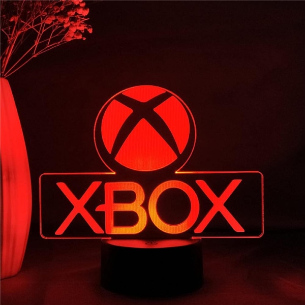 Alla hjärtans dag present LED-lampor X-b-ox Player Logo 3D Led Ni