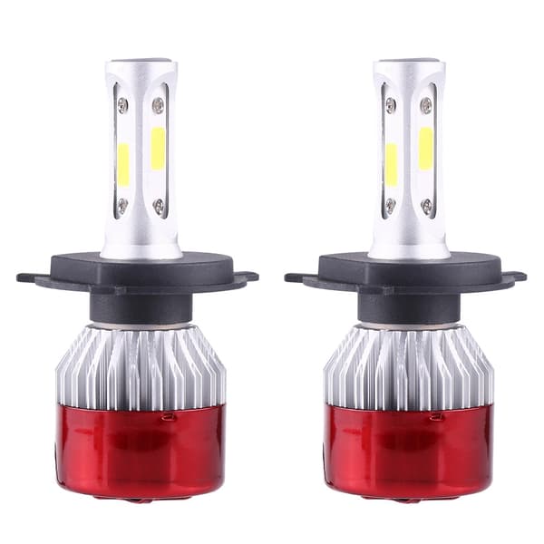 2 stk H4 252W 25200lm Bil LED Hovedlys COB Frontlys Kjørelys Pærer Hvit 6500K