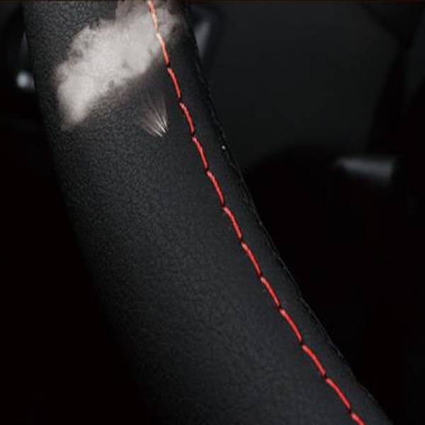 Bil Rattkåpa, Universal 15 Tum Passform, Mjukt Läder, Andningsbar Anti-Slip Black&Red