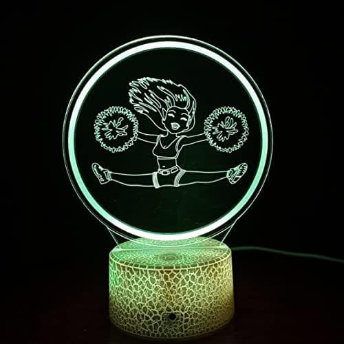 3D Cheerleader Pige Natlampe 7/16 Farveskift USB Drevet