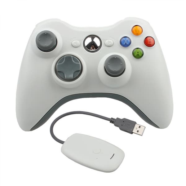 Trådløs controller til Xbox 360, 2,4 GHz forbedret vibration White