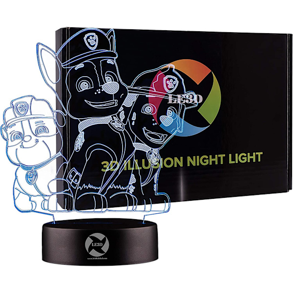 3D optisk illusionsnattlampa - 7 LED-färgförändrande lampa