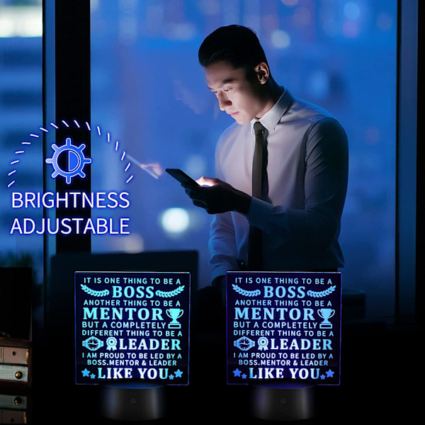 Chefgave Natlys Akryl 3D Illusion Lampe Fjernbetjening Smart Touch 7 Farveændring Dekoration LED Lampe med USB til Kvinder Mænd Piger Drenge Fødselsdag