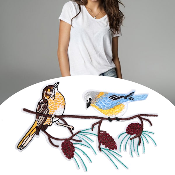 2 stk. DIY håndlavede fugleformede sy- og broderiklæde patches tøjtilbehør