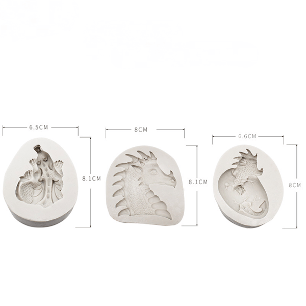 3 stk. Påske Dinosaur Egg Fondant Form Drage Godteri Form Sil