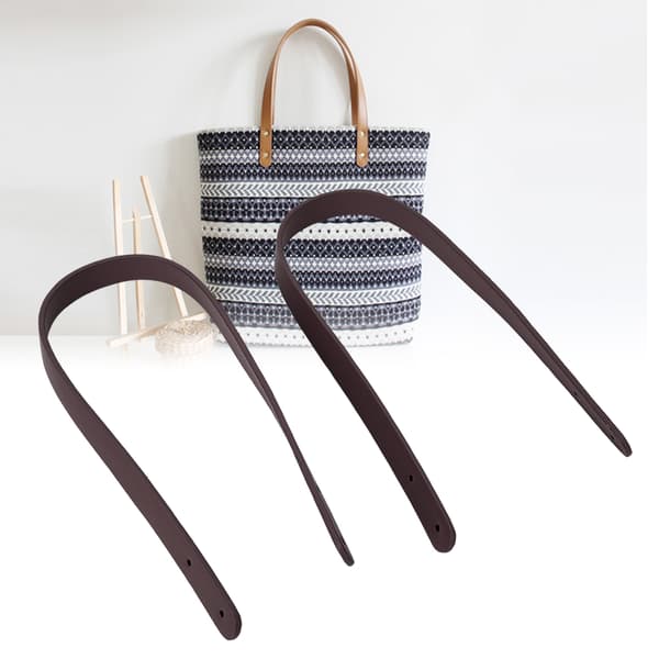 65cm DIY nahkainen laukkukahva niiteillä Patchwork-matkatavarat lisävarusteet BD207Coffee