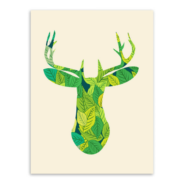 Creative Tree and Elk Wall Art Canvas print , yksinkertainen luova akvarelli A