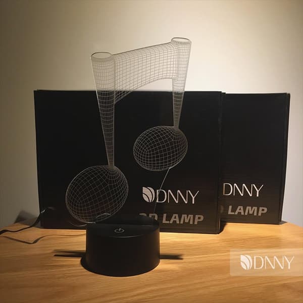 Musiknote 3D Illusion LED Natlampe Skrivebordslampe 3D Optisk I