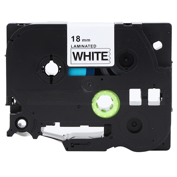 18mm etiketmaskine lamineret tape sort på hvid til Brother TZe-241/641 PT-18Rz PT E300
